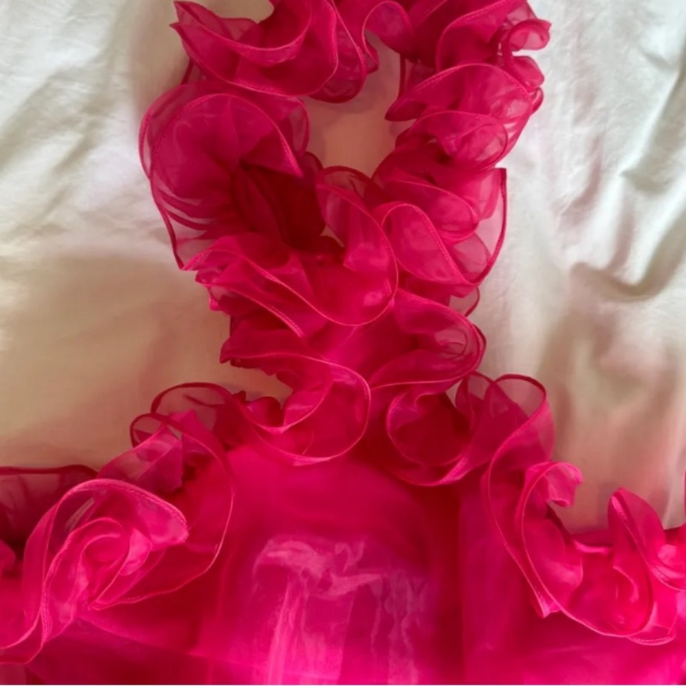 Lovers + Friends Red Ruffle Halter Mini Dress - Picture 2 of 2